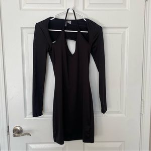 H&M bolero shrug halter long sleeve mini dress
